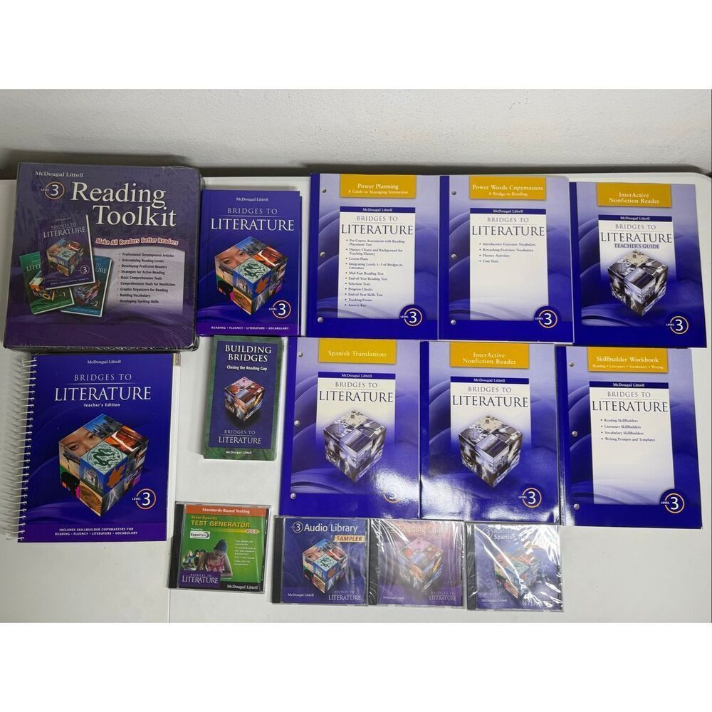 McDougal Littell Bridges to Literature Level 3 Complete Set+CDs Lot